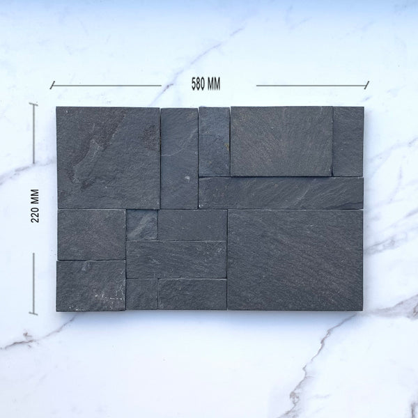 Modular Black Quartzite Cladding