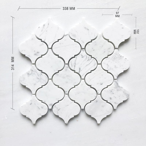 CARRARA BIANCO ARABESQUE DIMENSION