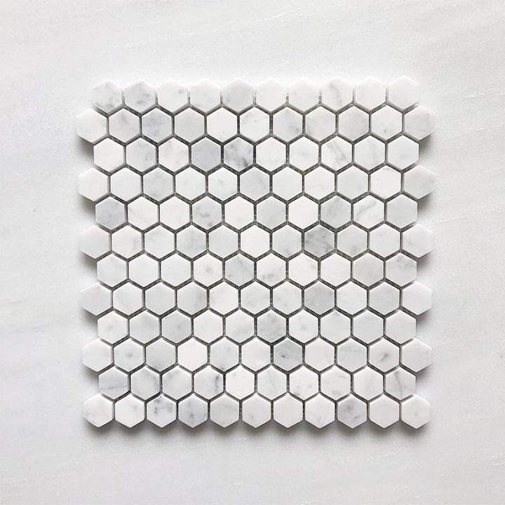 CARRARA BIANCO HEXAGON 25 DIA