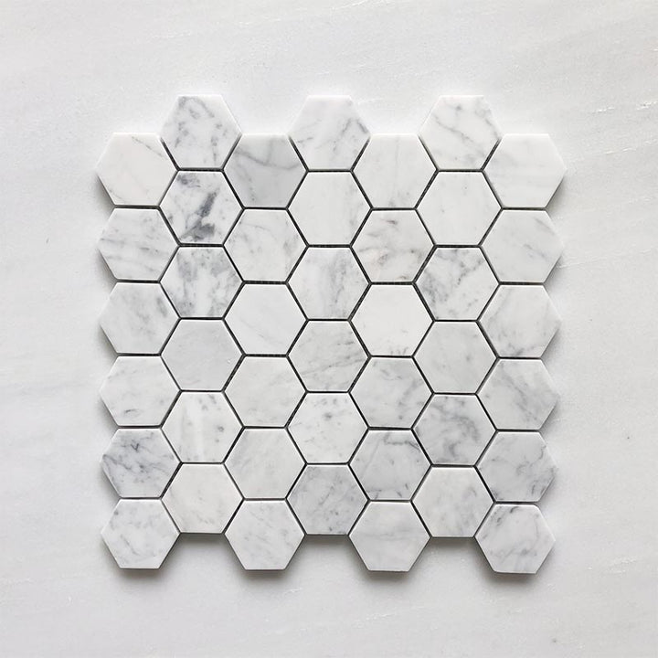 CARRARA BIANCO HEXAGON 48 DIA