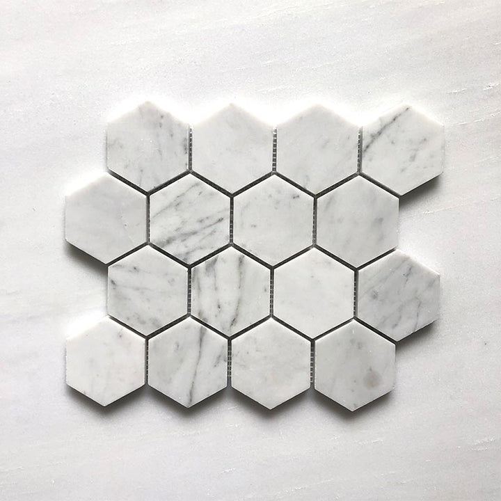 CARRARA BIANCO HEXAGON 70 DIA