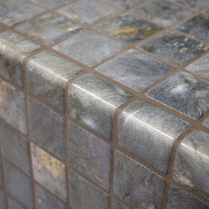 Corner Dolerite Safe Glass Mosaic Pool Tile