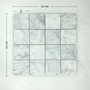 Carrara Bianco Mosaic 75x75 Dimension