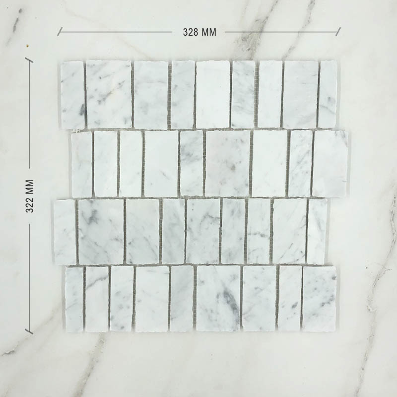 Carrara Bianco Scarpa Marble Mosaic Dimension