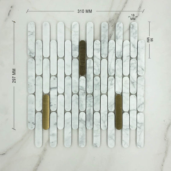 Carrara Tik Tax Plus Marble Mosaic Dimension