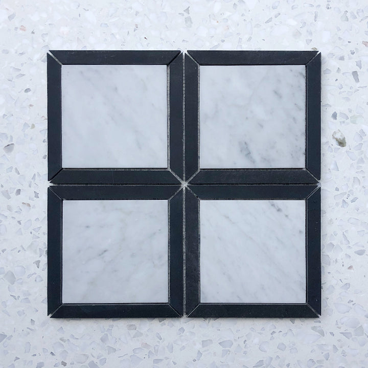 Carrara Bianco Piazza Marble Mosaic