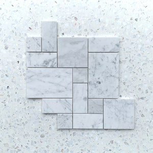 Carrara French Pattern Mosaic Tile