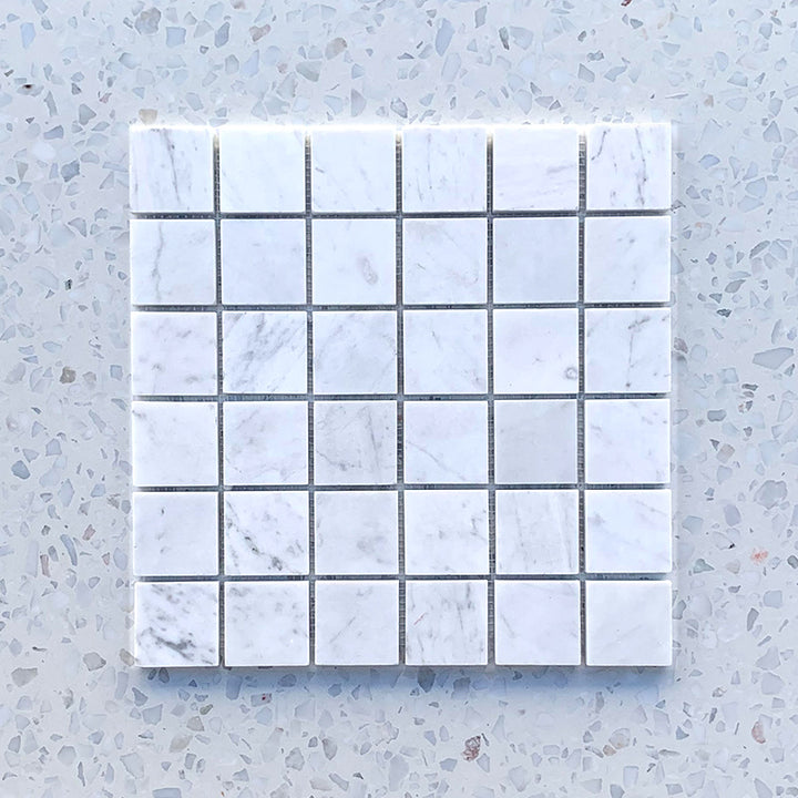 Carrara Bianco Stacked Mosaic