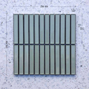Kit Kat Green Sage Concave Mosaic 145x20 - Stone and Tile Projects 