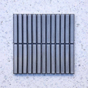 Kit Kat Light Grey Concave Mosaic 145x20 - Stone and Tile Projects 