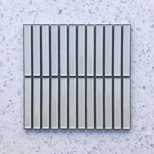 Kit Kat Linen White Concave Mosaic 145x20 - Stone and Tile Projects 