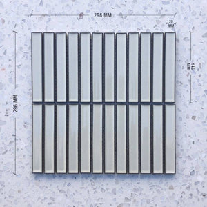 Kit Kat Linen White Concave Mosaic 145x20 - Stone and Tile Projects 
