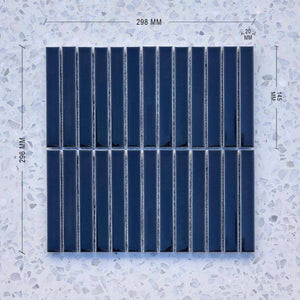Kit Kat Midnight Blue Concave Mosaic 145x20 - Stone and Tile Projects 