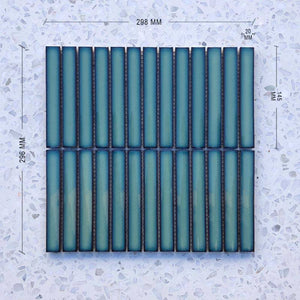 Kit Kat Mint Concave Mosaic 145x20 - Stone and Tile Projects 