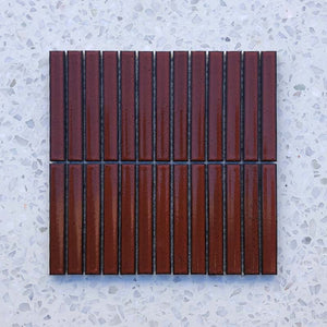 Kit Kat Terracotta Concave Mosaic 145x20