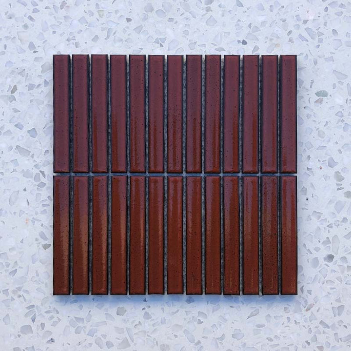 Kit Kat Terracotta Concave Mosaic 145x20