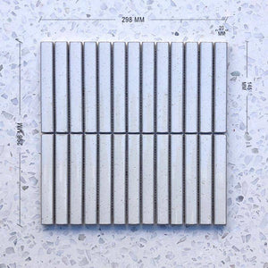 Kit Kat Warm White Concave Mosaic 145x20 - Stone and Tile Projects 