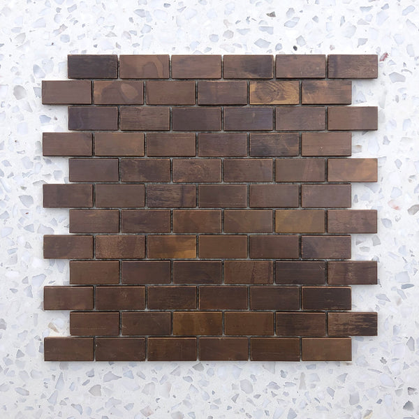 Copper Deluxe Mini Brick Mosaic