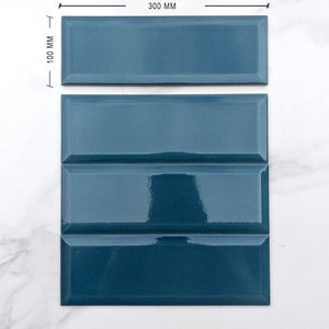 Craquele Denim Bevelled Spanish Subway Ceramic 300x100 - Stone and Tile Projects 