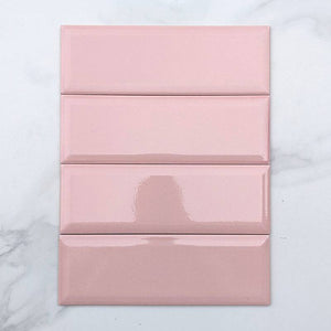 Craquele Soft Pink Bevelled Spanish Subway Ceramic 300x100 - Stone and Tile Projects 
