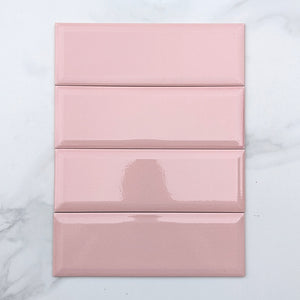 Craquele Soft Pink Bevelled Spanish Subway Ceramic 300x100