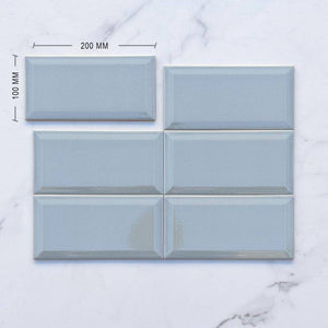 Craqule Smoke Spanish Bevelled Subway Ceramic 200x100 Dimension