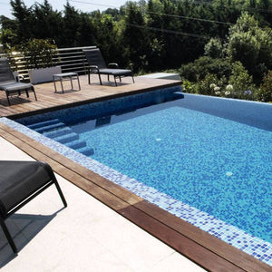 Deco-Mix 25003-B Glass Mosaic Pool Tile - Stone and Tile Projects 