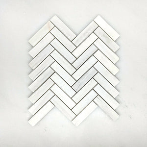 Dolomite White Herringbone Mosaic 98x25