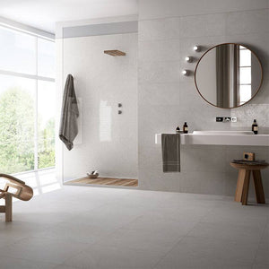 Evo White Concrete Porcelain - Stone and Tile Projects 