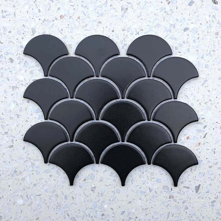 Fan Shape Black Mosaic