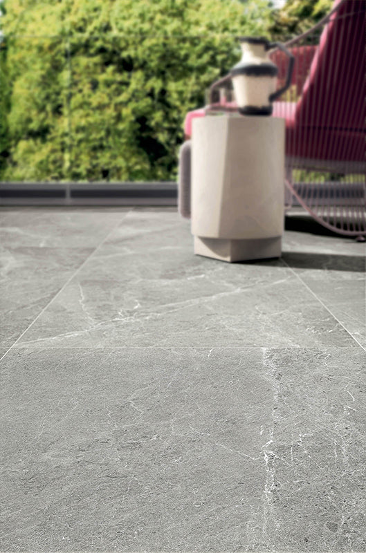 Frammenti Silver Limestone Italian Porcelain