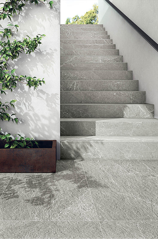 Frammenti Silver Limestone Italian Porcelain