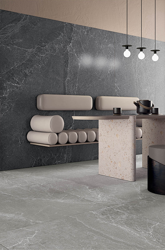 Frammenti Silver Limestone Italian Porcelain