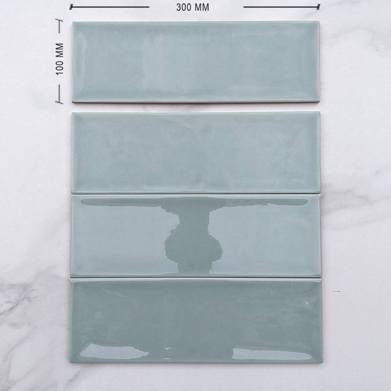 Green Ripple Spanish Subway Ceramic 300x100 | Buy Subway Ceramic Tiles ...