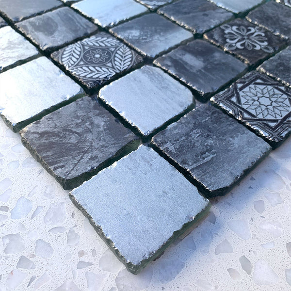 Marrakesh Grey Glass Mosaic