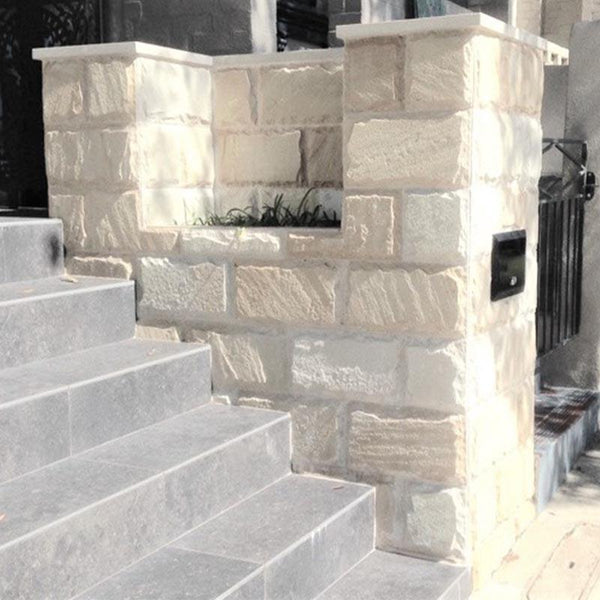 Himalayan White Sandstone Rockface Cladding Project Photo