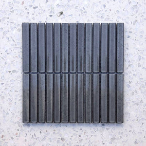 Kit Kat Dark Grey Concave Mosaic 145x20 - Stone and Tile Projects 