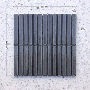 Kit Kat Dark Grey Concave Mosaic 145x20