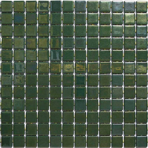 Metallic Esmeralda Glass Mosaic Pool Tile - Stone and Tile Projects 