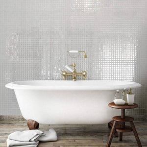 Metallic Nickel Glass Mosaic Pool Tile - Stone and Tile Projects 
