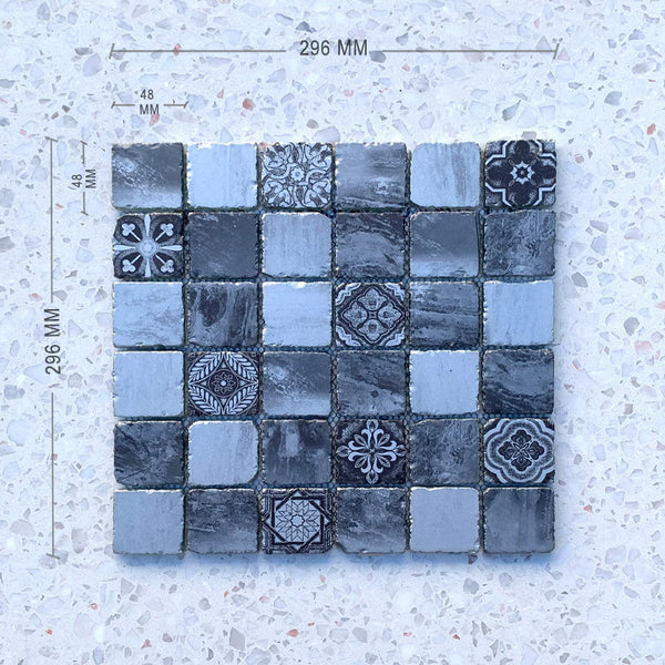 Marrakesh Grey Glass Mosaic