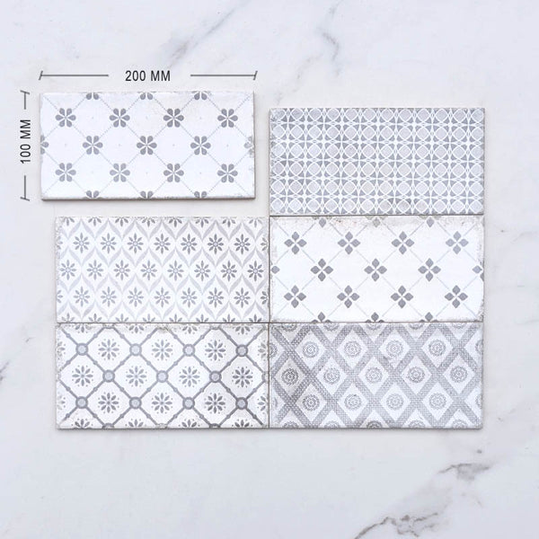 Nebbia Grey Decor Spanish Subway Ceramic 200x100 Dimension