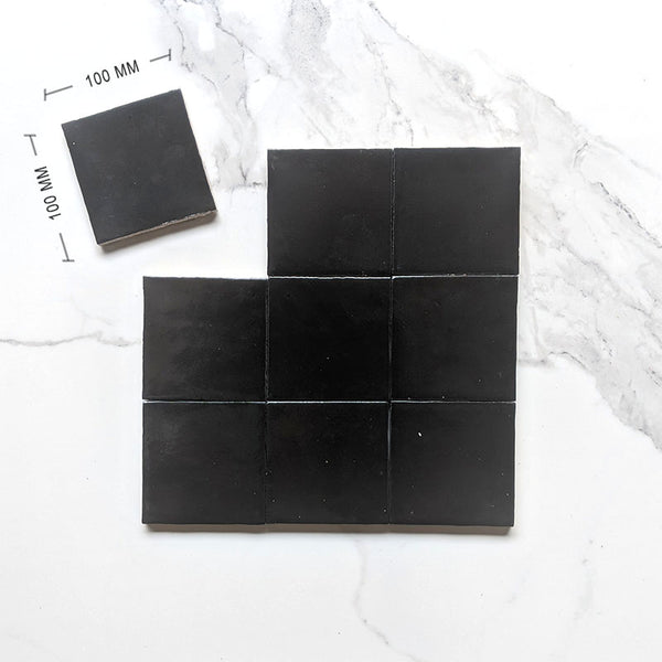 Black Zellige Moroccan Porcelain 100x100