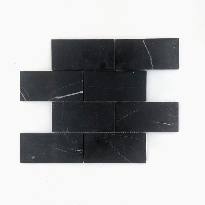 Nero Marquina Subway Mosaic 150x75