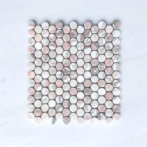 Norwegian Pink Penny Round Marble Mosaic