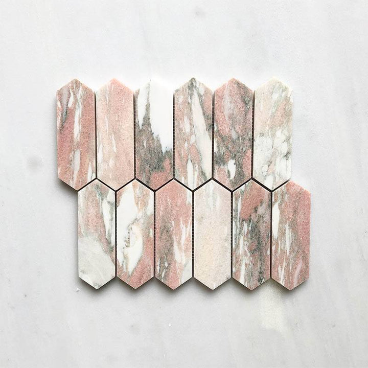 Norwegian Pink Picket Marble Mosaic