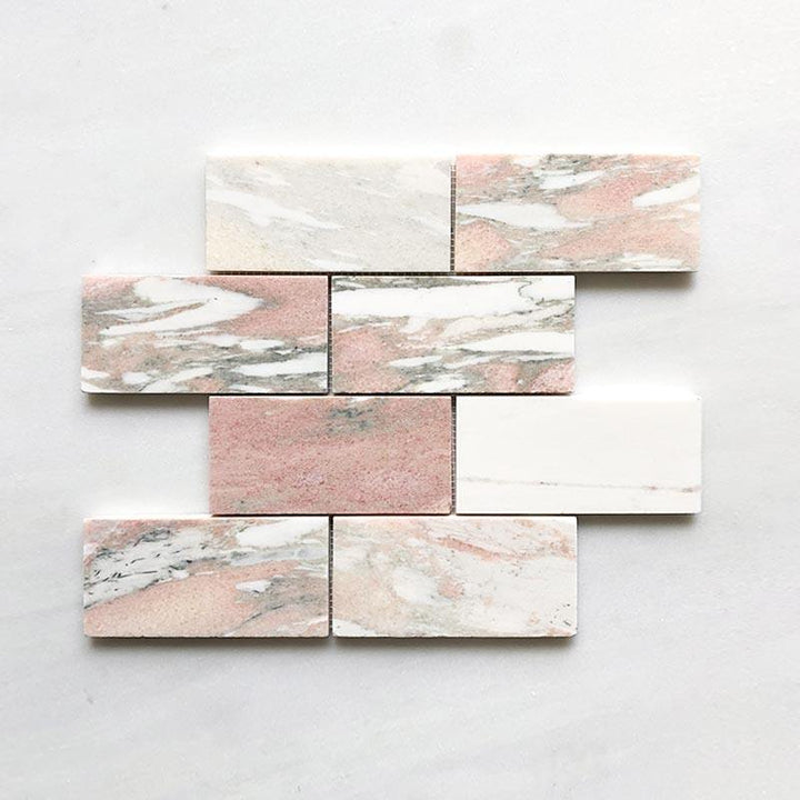 Norwegian Pink Subway Mosaic 150x75