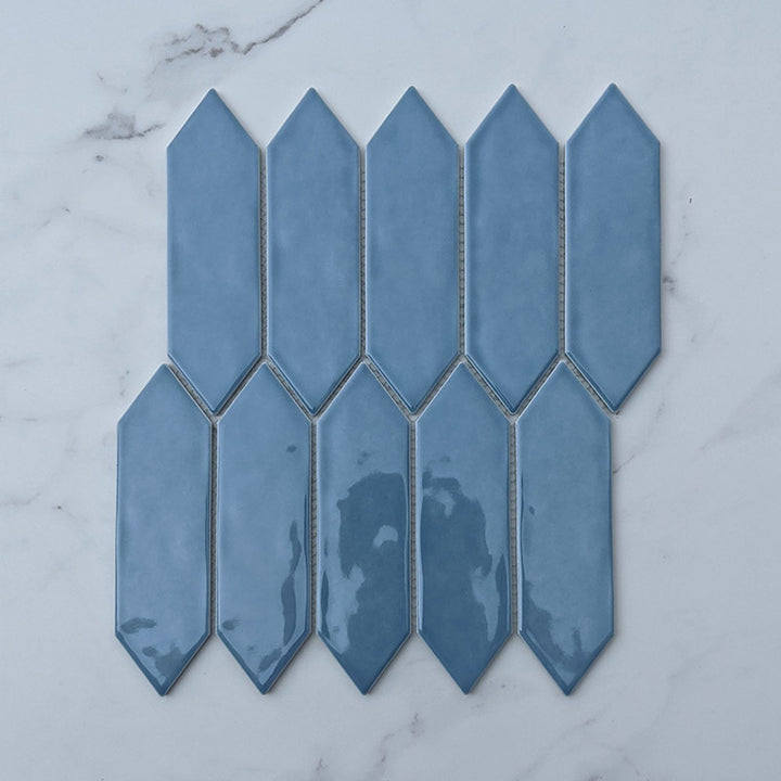 Ocean Blue Picket Porcelain Mosaic