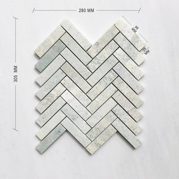 Paradiso Green Herringbone Mosaic 98x25