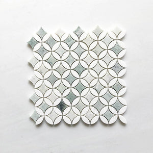 Paradiso Green & Thassos Star Geometria Mosaic